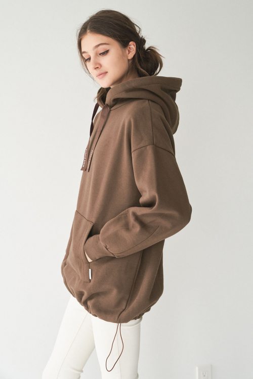 drawstring hem hoodie