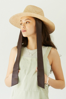 Bao Straw Ribbon Fedora Hat