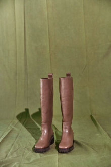 Back Chain Long Boots Brown