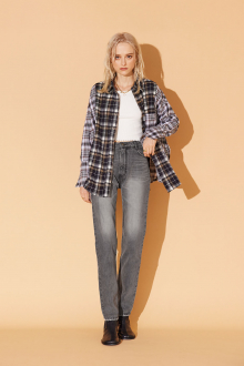 Regular Tapered Denim Pants Washed Black