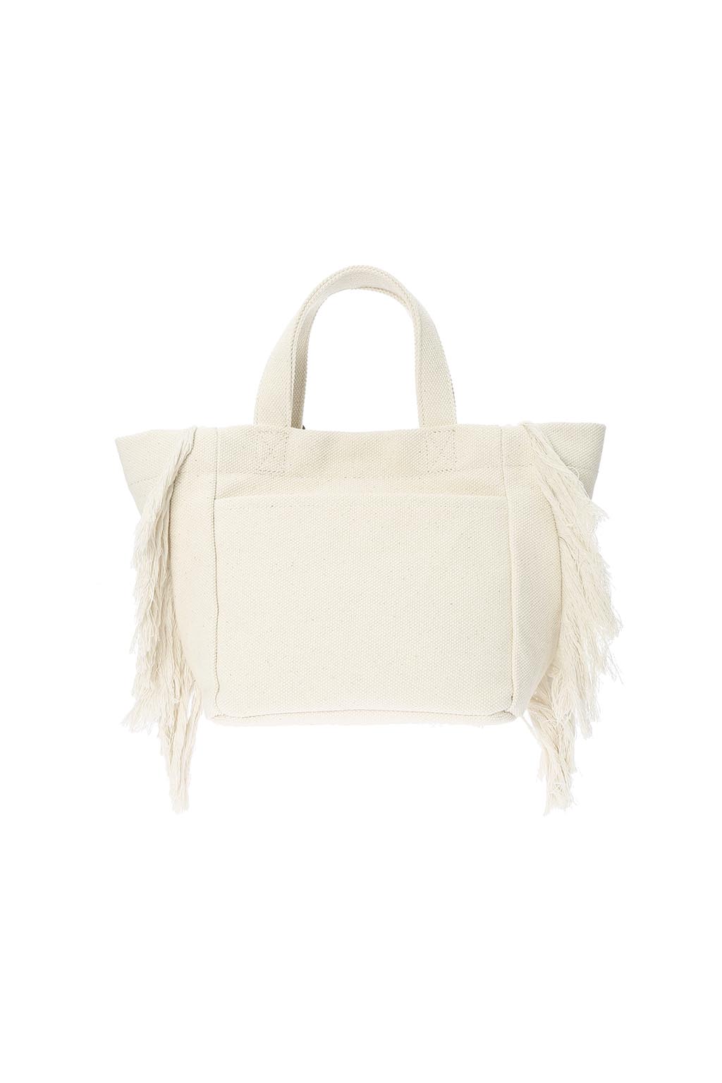 Side Fringe Small Tote Bag with Pouch