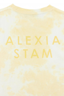 Back Logo Tie Dye Long Sleeve Tee Yellow - ALEXIA STAM