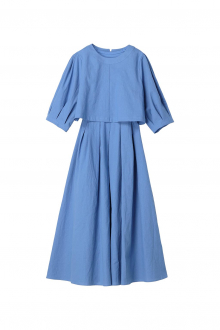 puff-sleeve-cropped-top&dress-set-blue-02