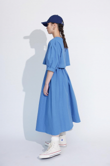 puff-sleeve-cropped-top&dress-set-blue-04