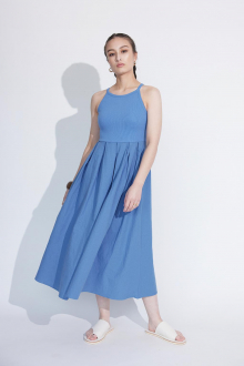 puff-sleeve-cropped-top&dress-set-blue-05