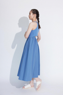 puff-sleeve-cropped-top&dress-set-blue-06