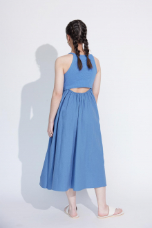 puff-sleeve-cropped-top&dress-set-blue-07