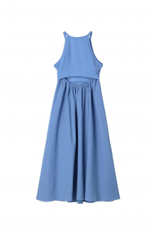 puff-sleeve-cropped-top&dress-set-blue-15