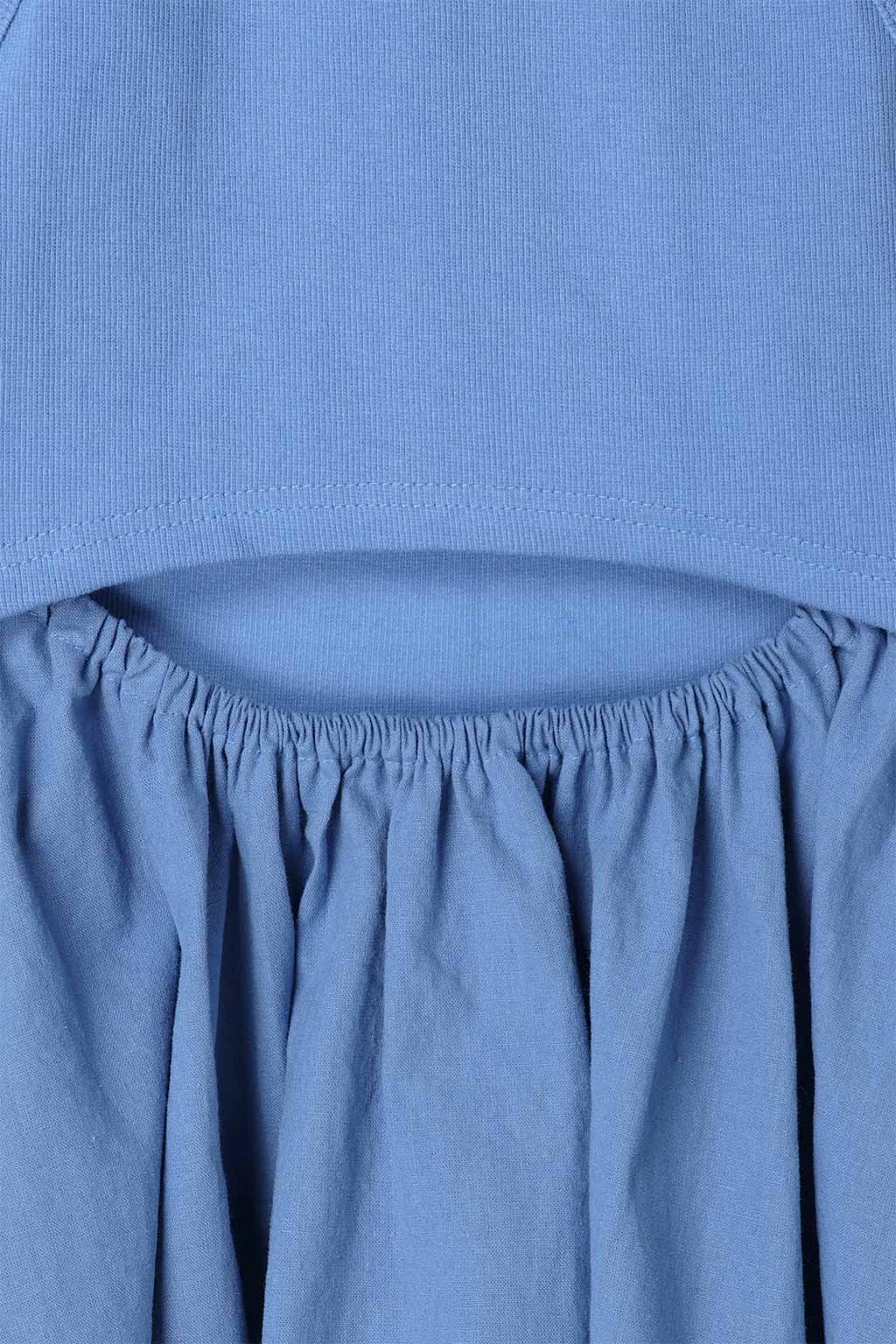 puff-sleeve-cropped-top&dress-set-blue-18