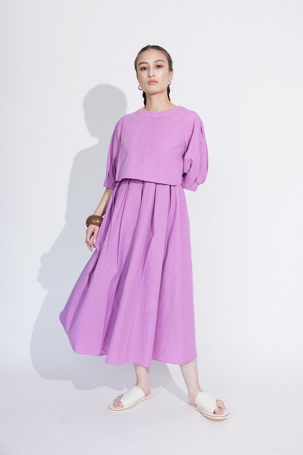 puff-sleeve-cropped-top&dress-set-pink-01