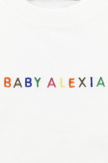 BABY ALEXIA Contrast Embroidery Logo Tee White9