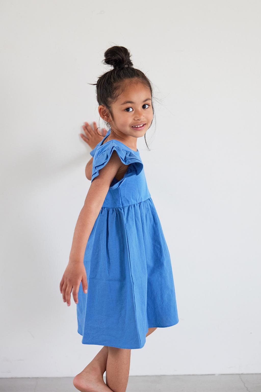 BABY ALEXIA Frill Sleeve Dress Blue5