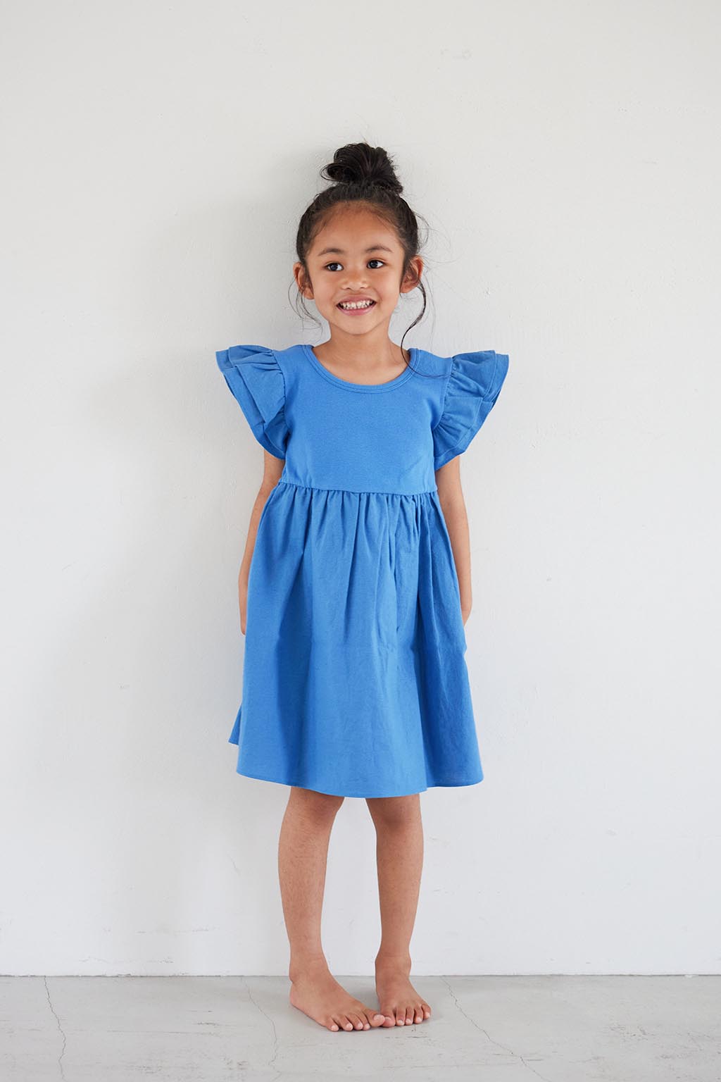 BABY ALEXIA Frill Sleeve Dress Blue6