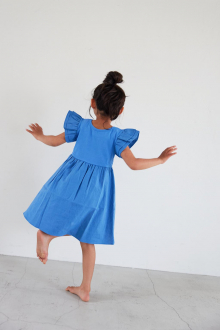 BABY ALEXIA Frill Sleeve Dress Blue8