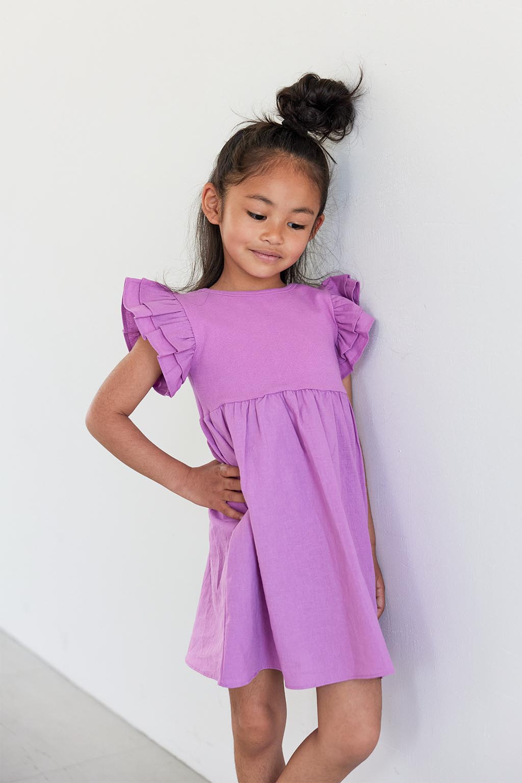 BABY ALEXIA Frill Sleeve Dress Pink4