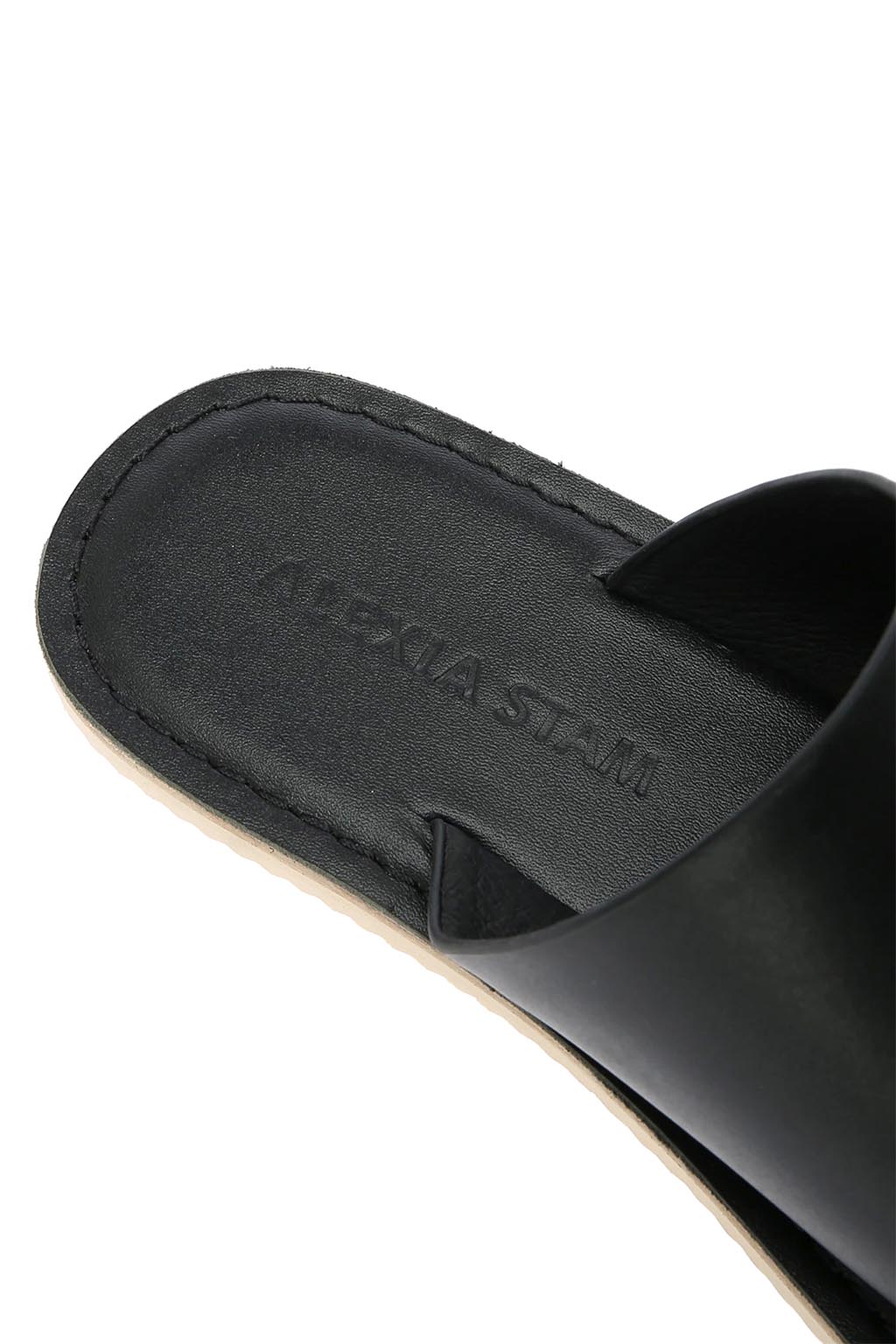 Leather Thong Sandals Black 6