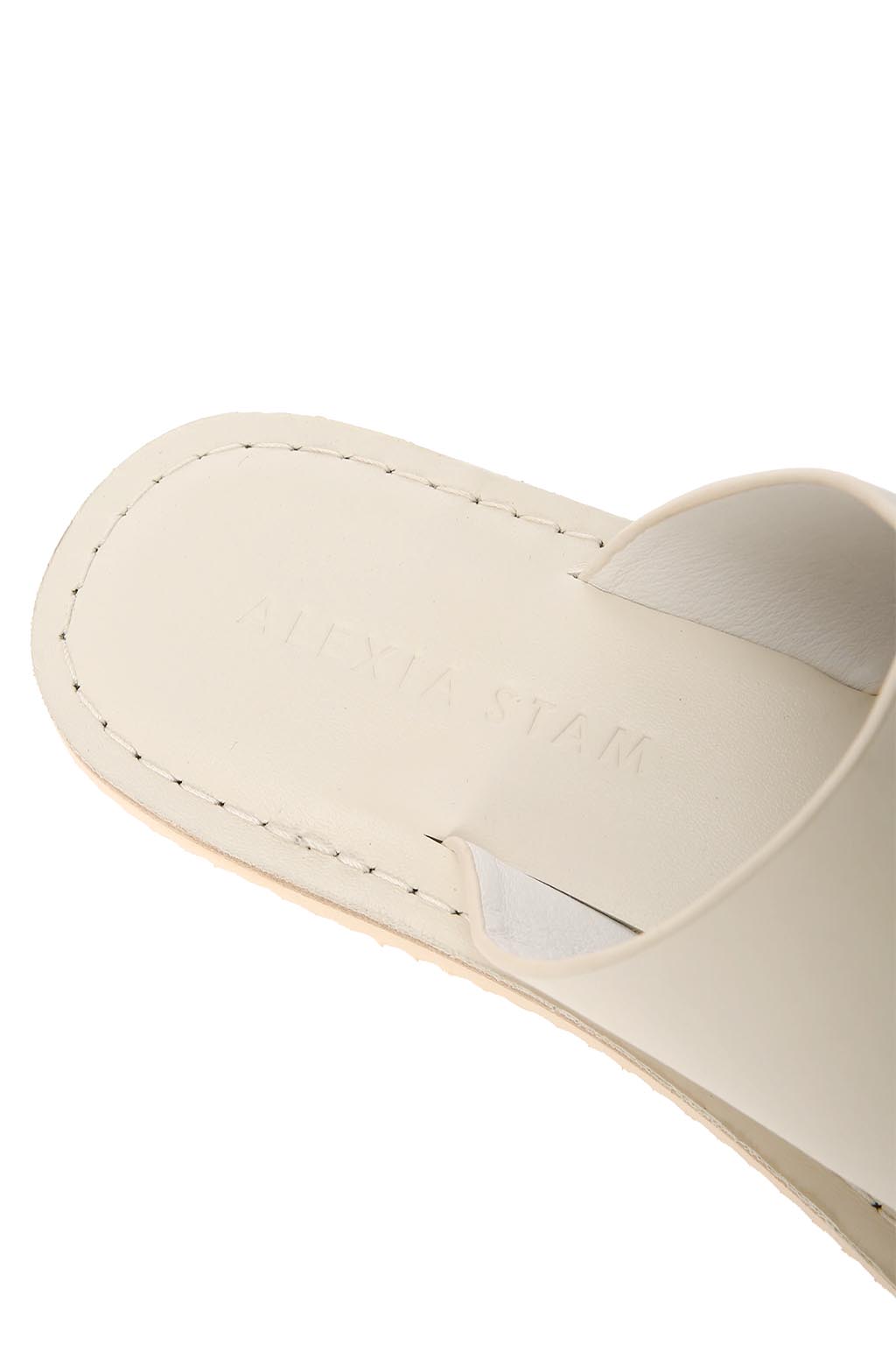 Leather Thong Sandals White 6