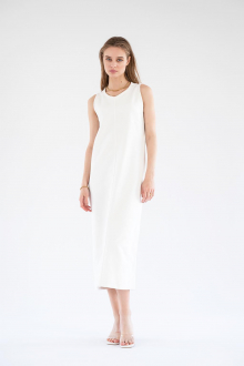 Open Back Sleeveless Dress White 3