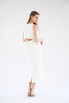 Open Back Sleeveless Dress White 6