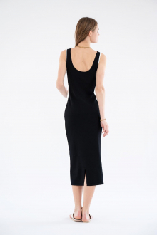 Sleeveless Knit Midi Dress Black4