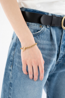 Toggle Clasp Rope Chain Bracelet Gold1