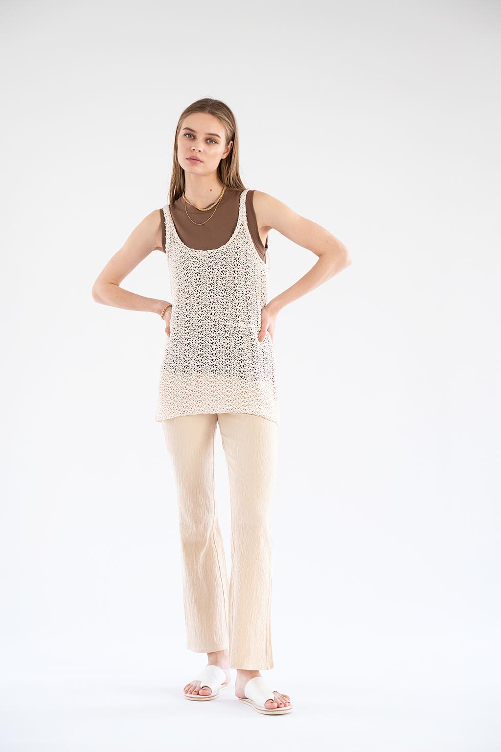 Waist String Relax Pants Ivory 1