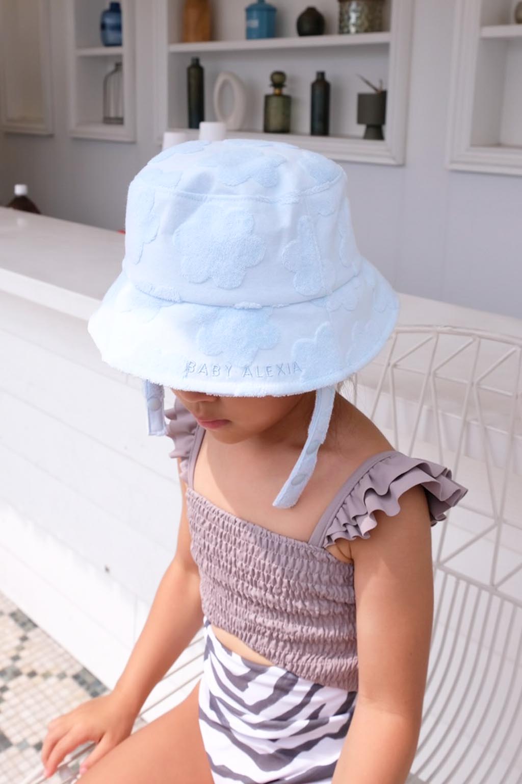 BABY ALEXIA Terry Jacquard Bucket Hat Blue 3