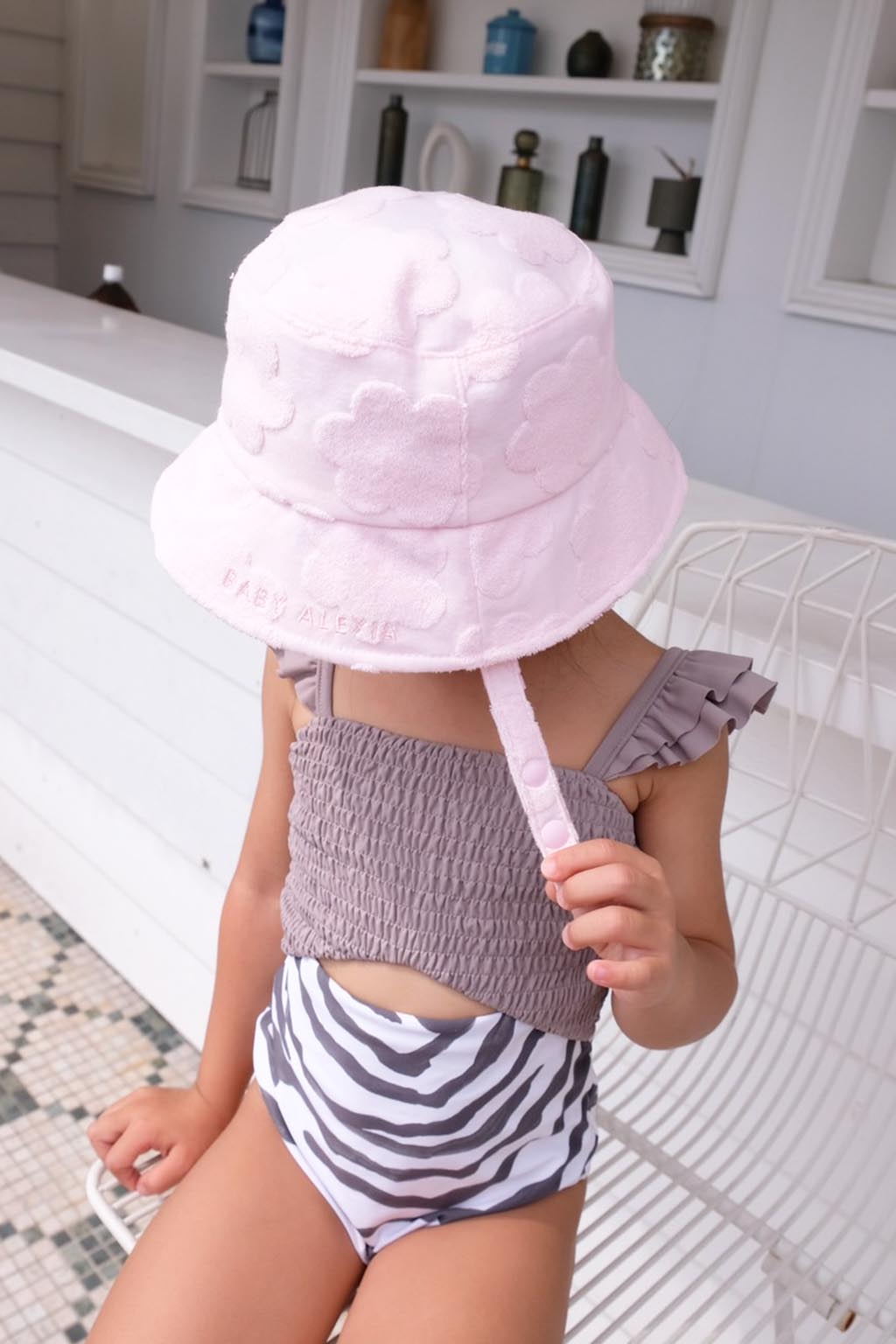 BABY ALEXIA Terry Jacquard Bucket Hat Pink 1