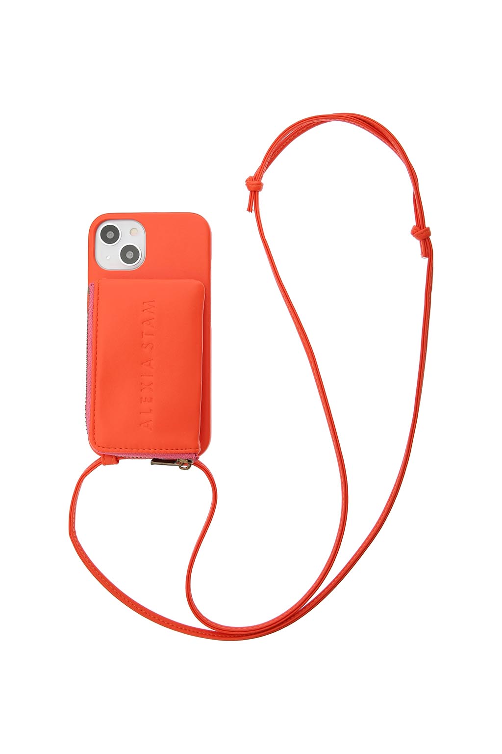 Eco Leather iPhone Case With Strap Orange 1