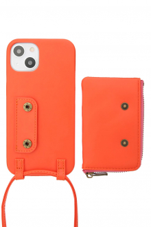 Eco Leather iPhone Case With Strap Orange 6