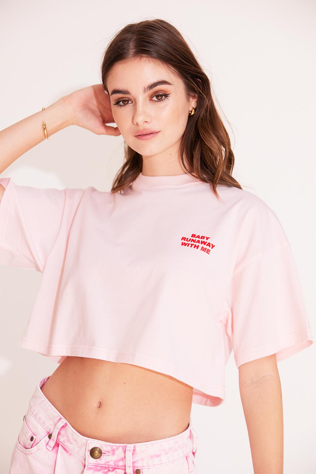 Front Message Tee Pink 1