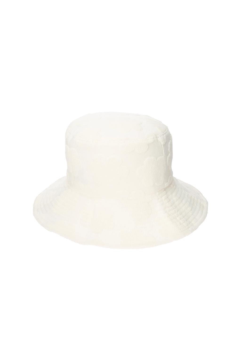 Terry Jacquard Bucket Hat White 9