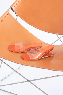 Unique Clear Heel Sandals Orange 1