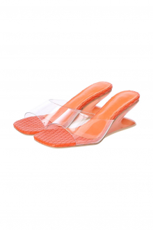 Unique Clear Heel Sandals Orange 2