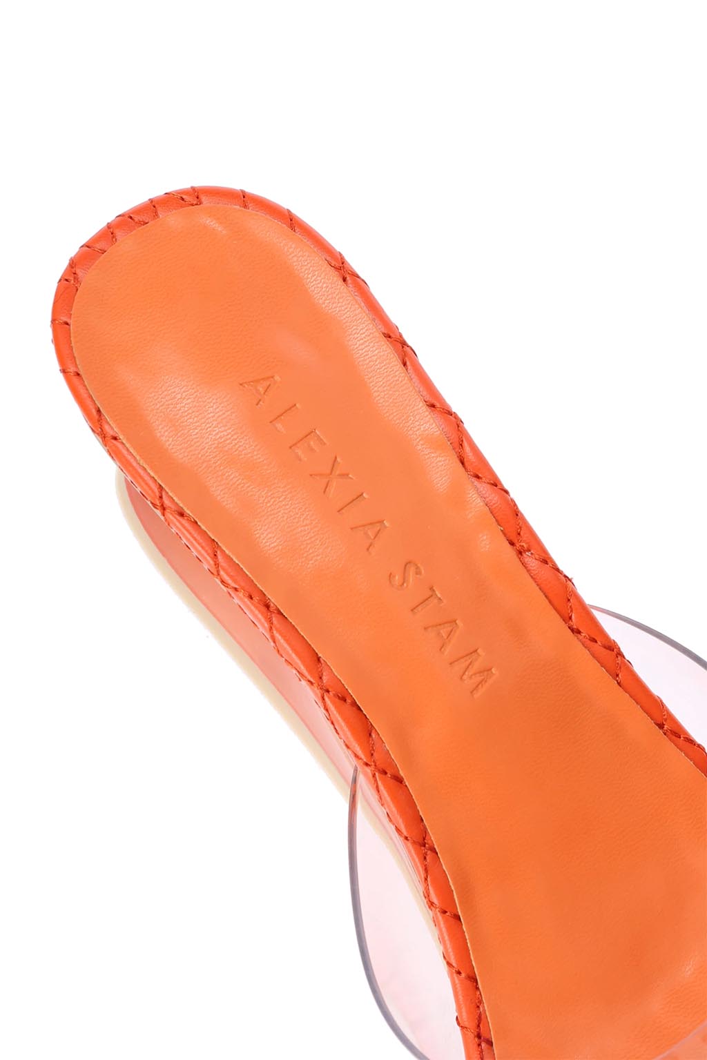 Unique Clear Heel Sandals Orange 9