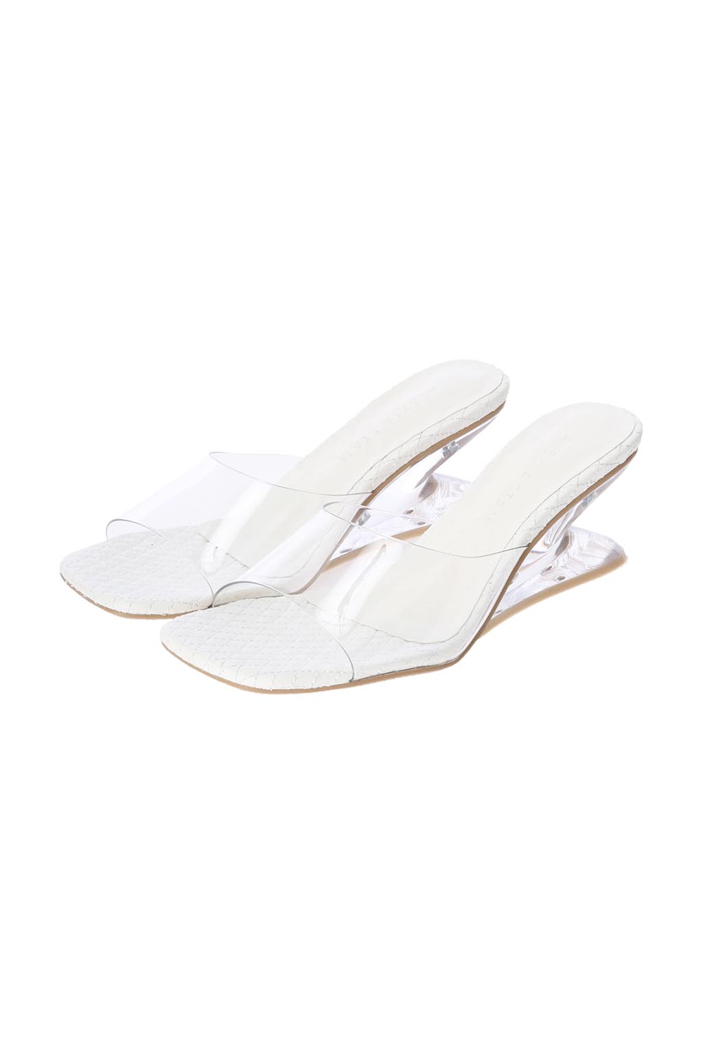 Unique Clear Heel Sandals White 2