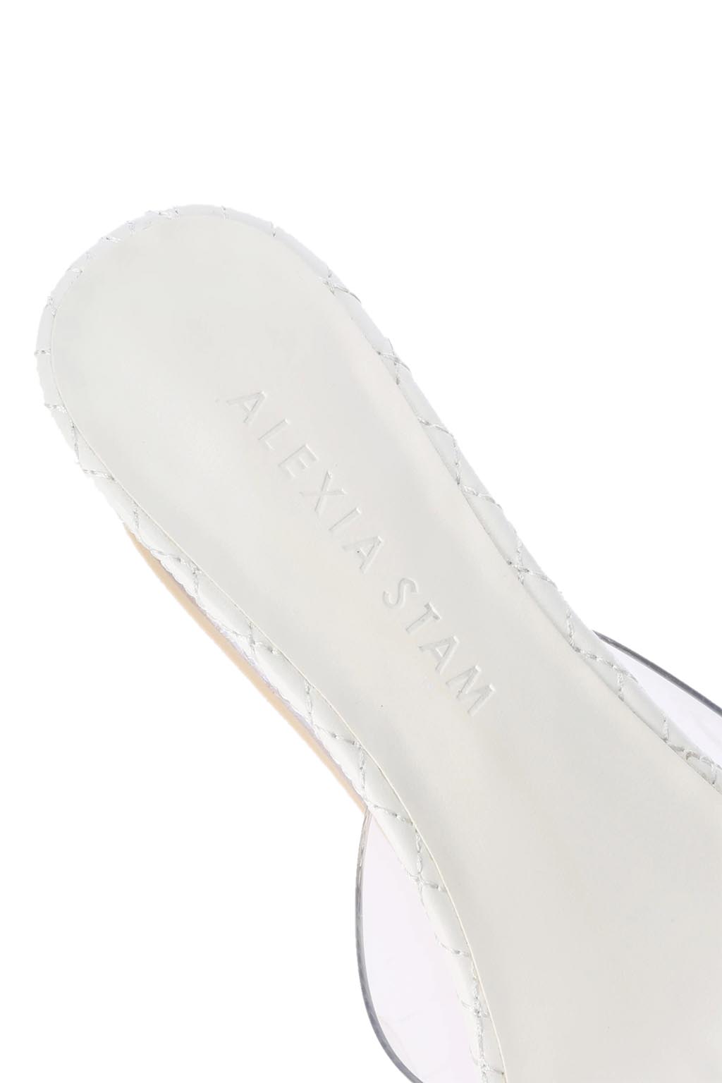 Unique Clear Heel Sandals White 9