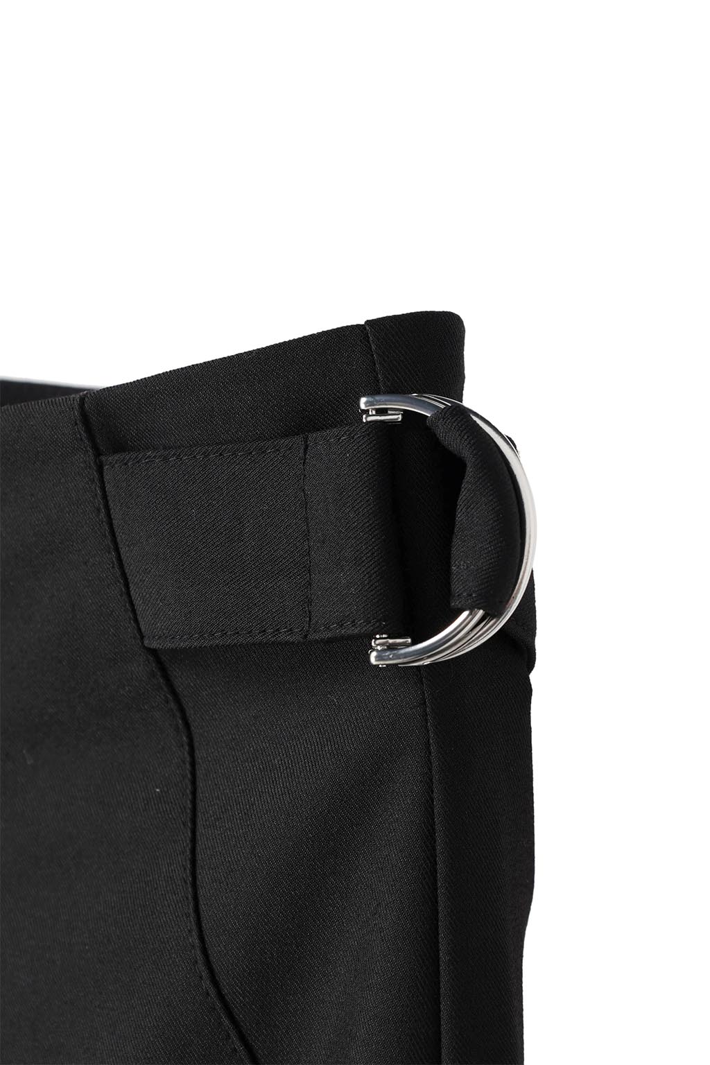 Waist Belted Color Pants Black 10