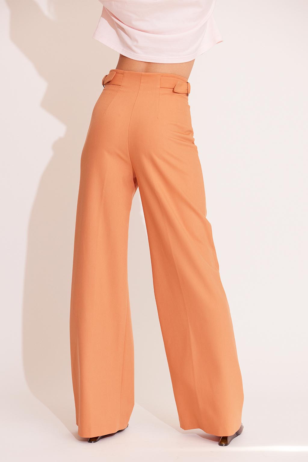 Waist Belted Color Pants Orange 5