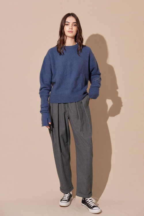 2021AW Shadow Check Bias Tuck Wide Pants パンツ サルエルパンツ