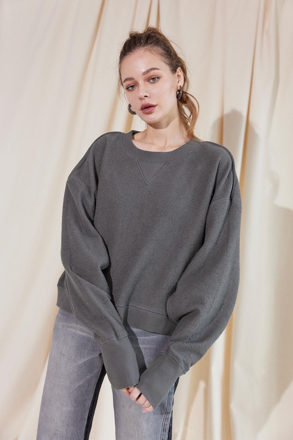 ALEXIA STAM Sweatshirt Charcoal - トレーナー/スウェット