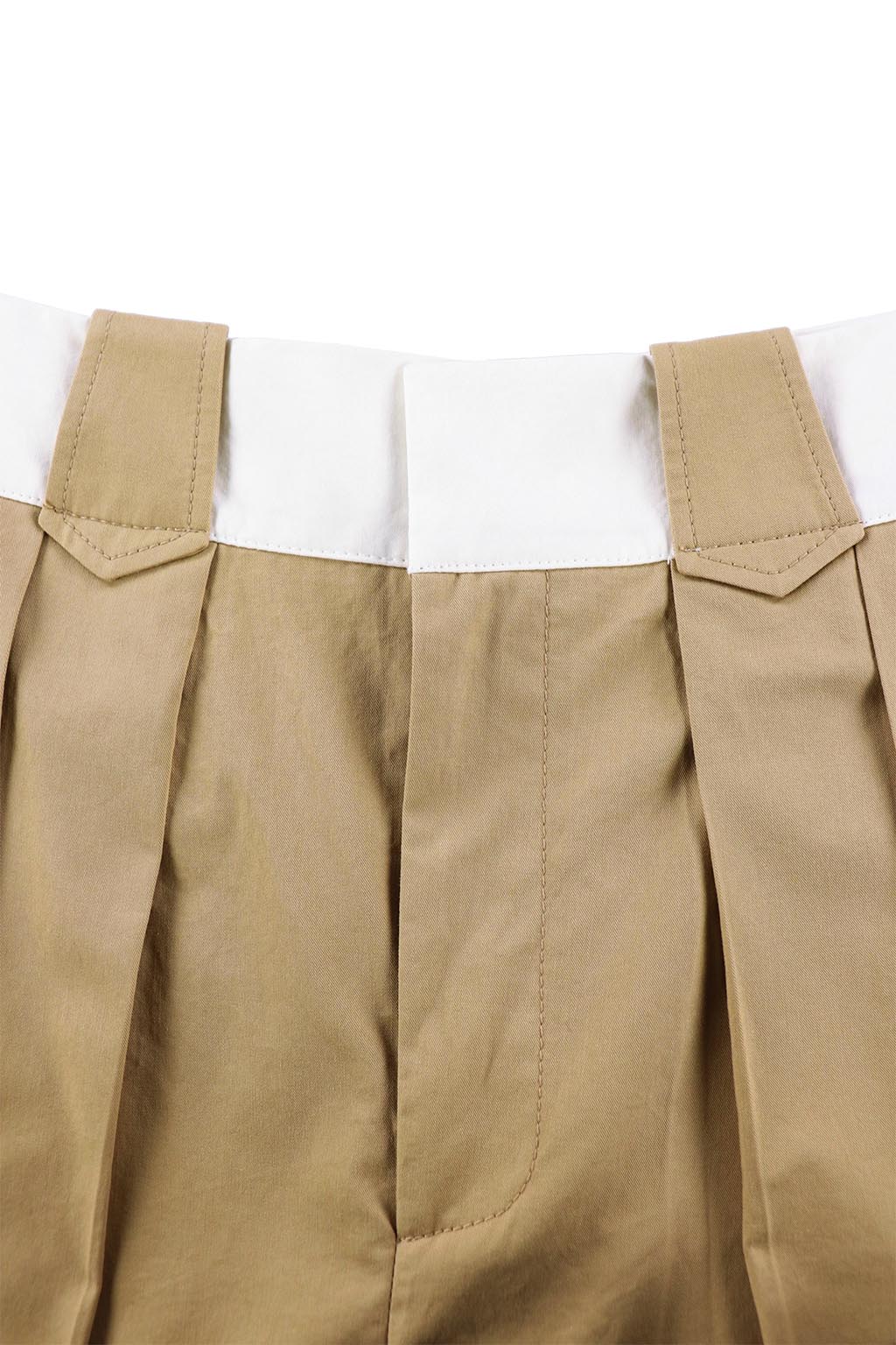 Contrast Belt Tuck Pants - ALEXIA STAM