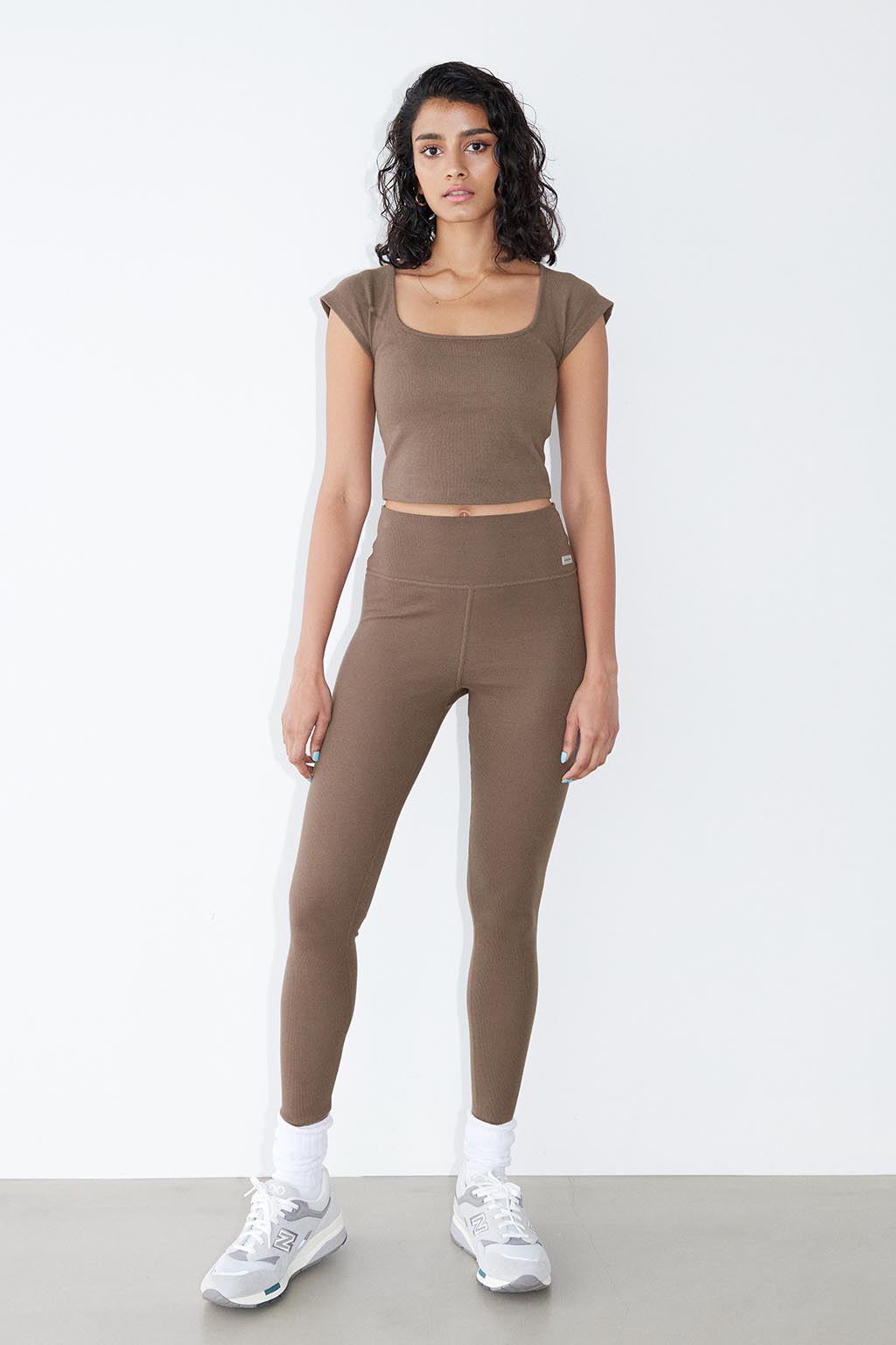 Wellness Rib Square Neck Cropped Top - ALEXIA STAM