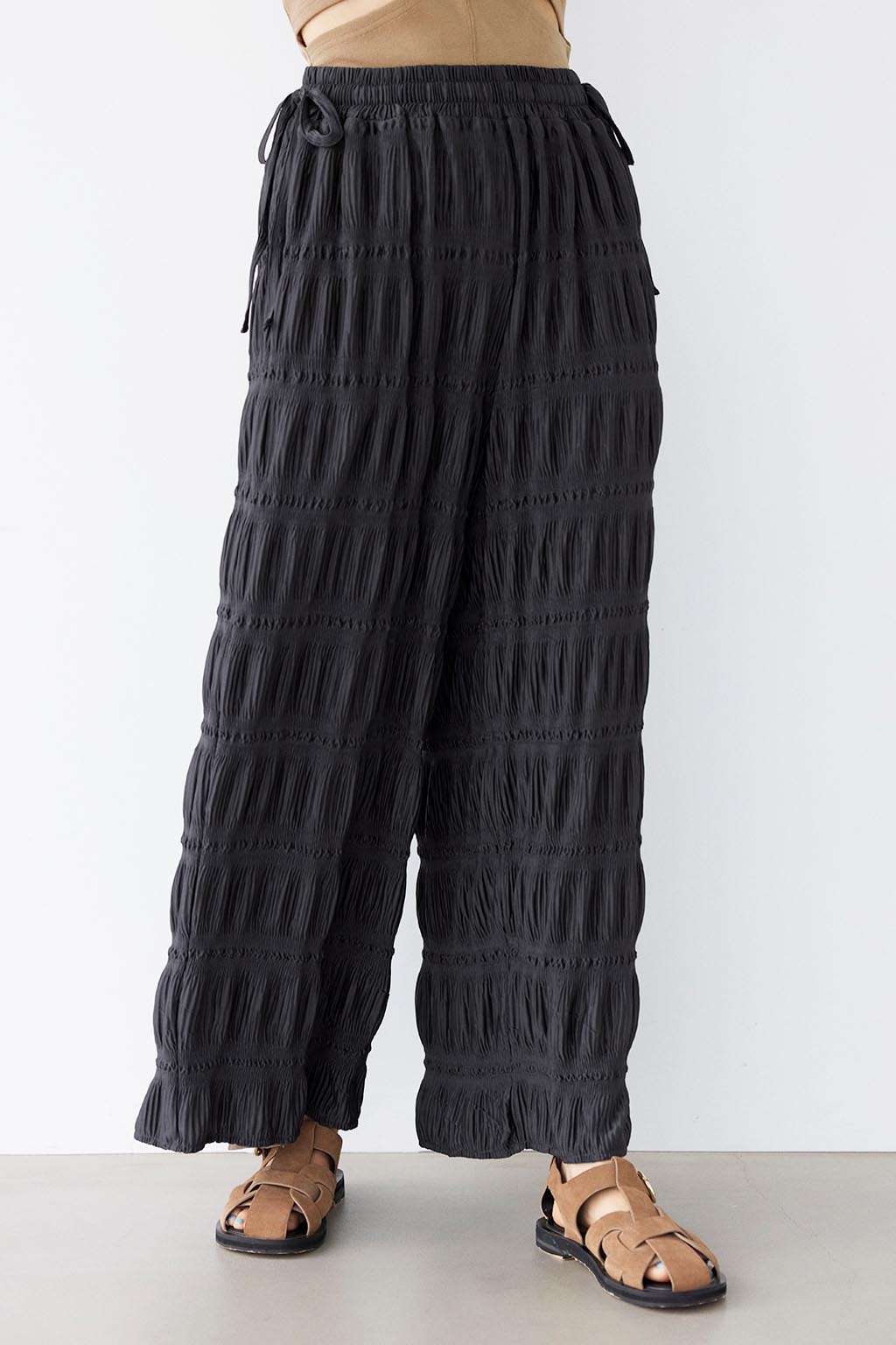 ALXIA STAM Cozy Washer Wide Pants ブラック - カジュアルパンツ