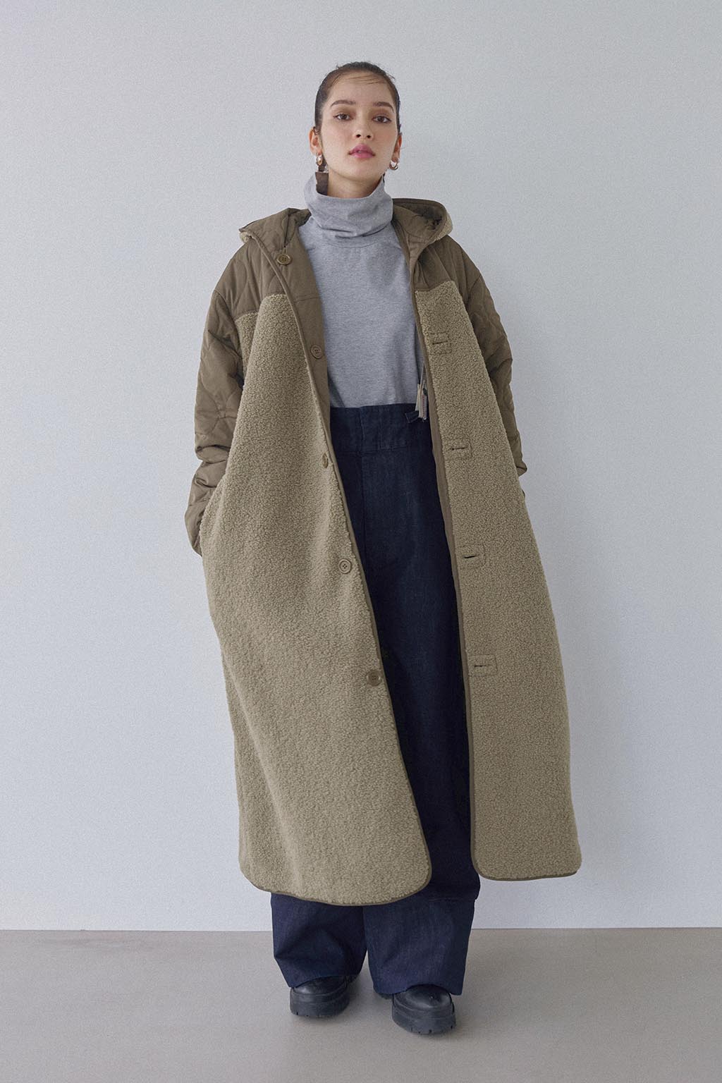 ○定価37400円○ALEXIA STAM○ Tuck Sleeve Wool Long Coat