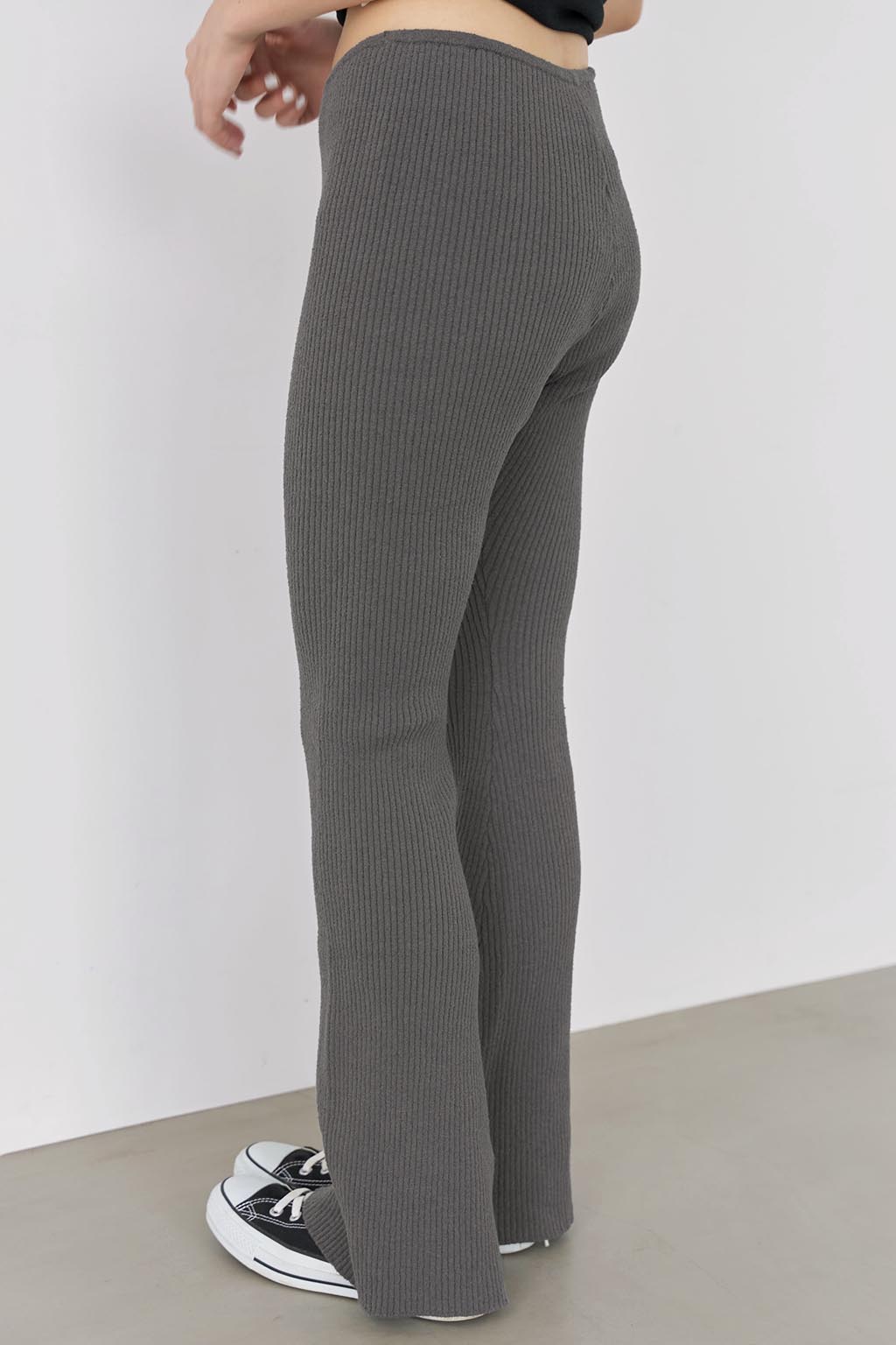 Rib Knit Flare Pants - ALEXIA STAM