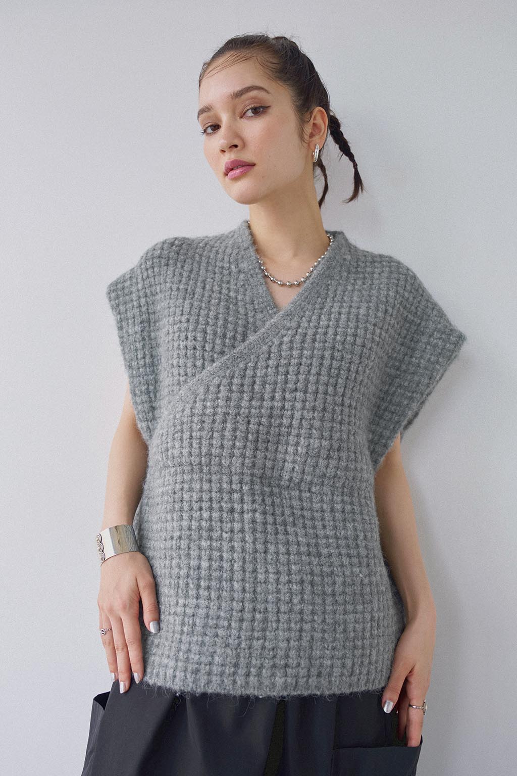 Cachecoeur Knit Vest /カシュクールニットベスト-