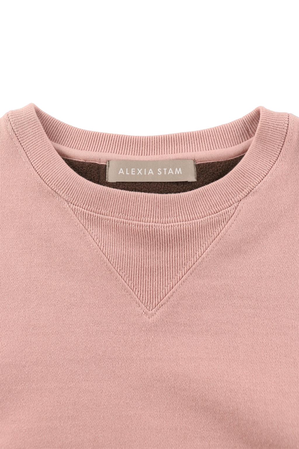 Contrast Stitch Cropped Sweat Shirt - ALEXIA STAM