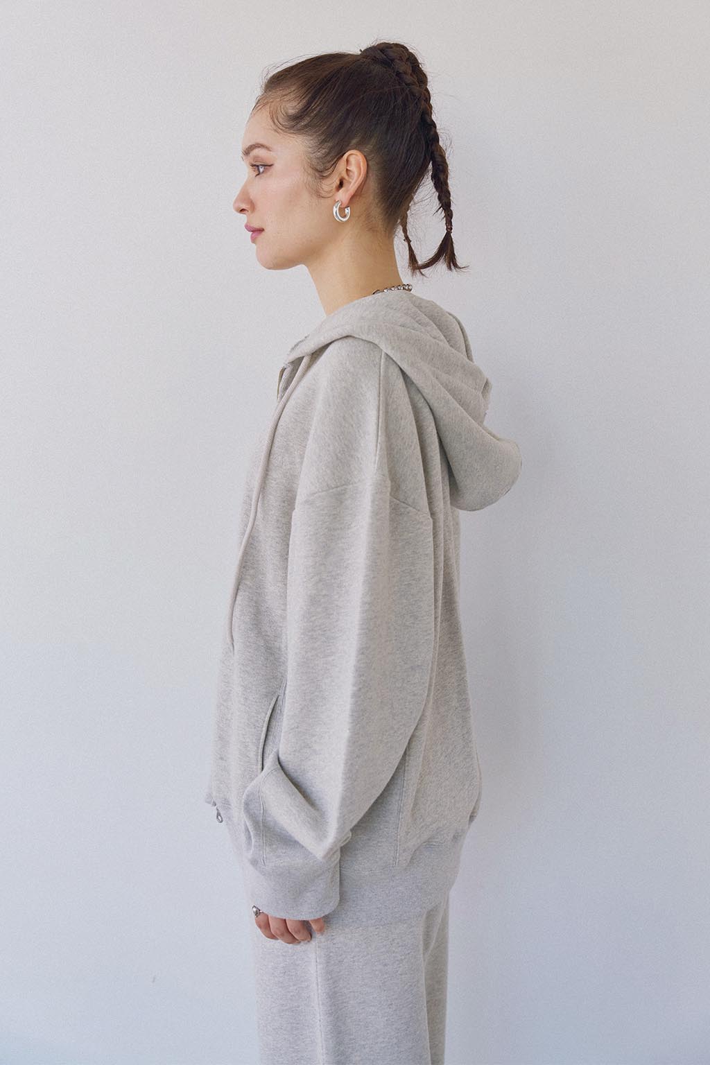 Full Zip Hoodie & Tapered Sweat Pants Set - ALEXIA STAM