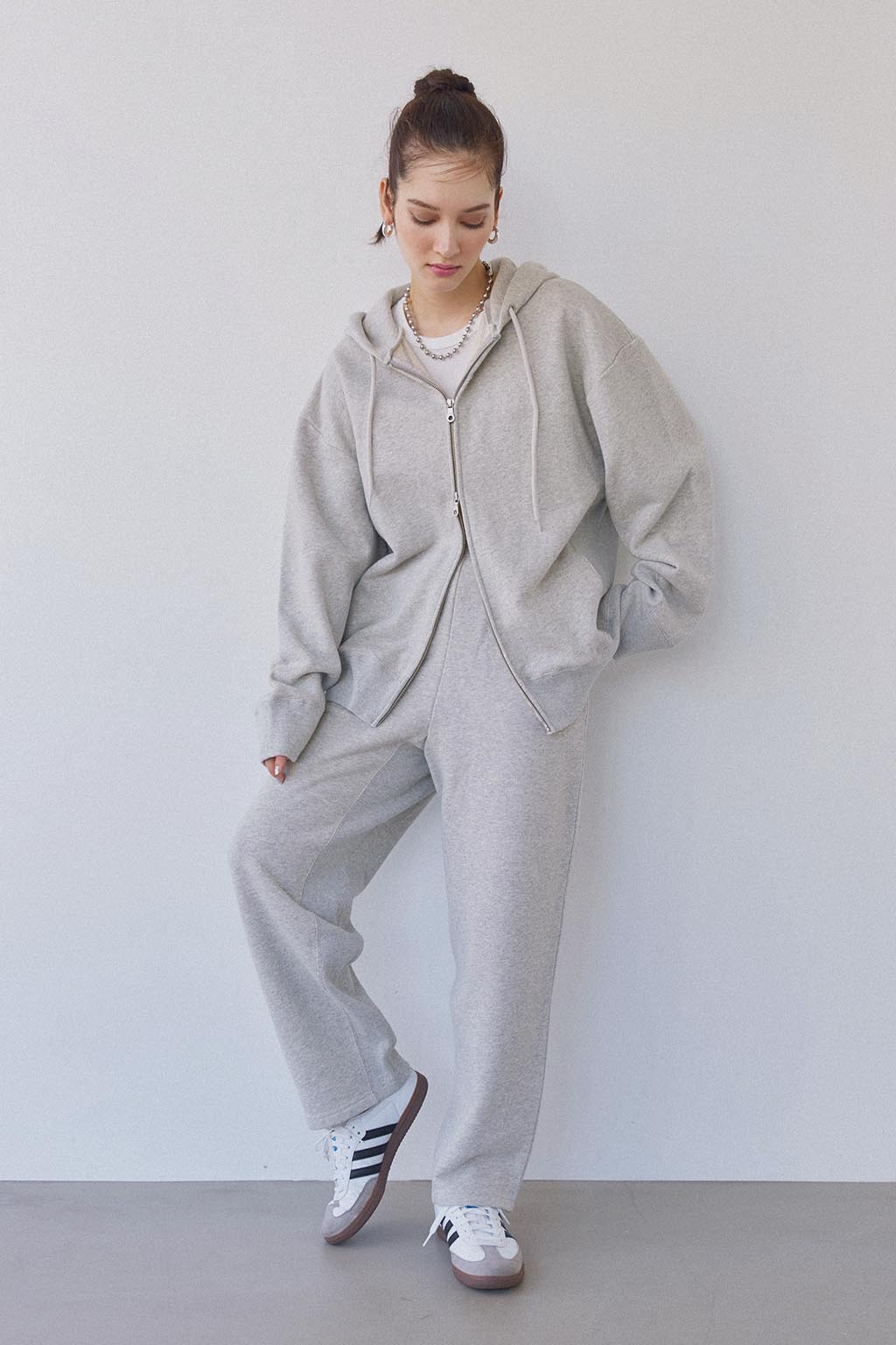 Full Zip Hoodie & Tapered Sweat Pants Set - ALEXIA STAM